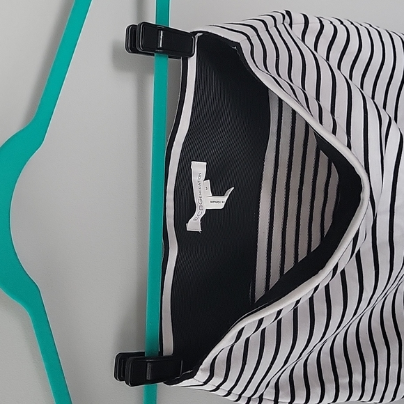 BCBG bodycon mini skirt black white stripes medium - Picture 2 of 4